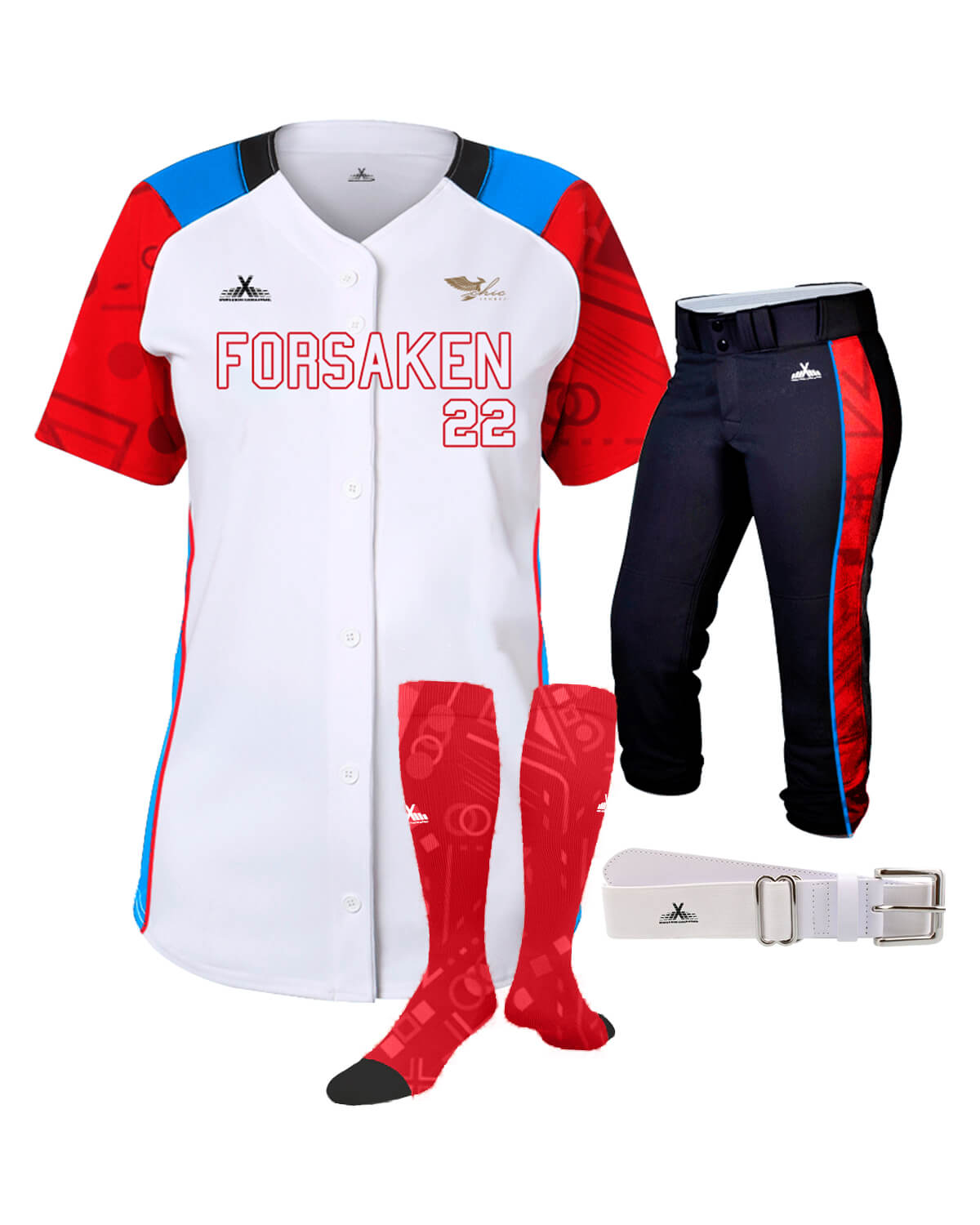 Anb Custom ANBFCSU Softball Set Jersey Plus Pant Plus Socks Plus Belt 
