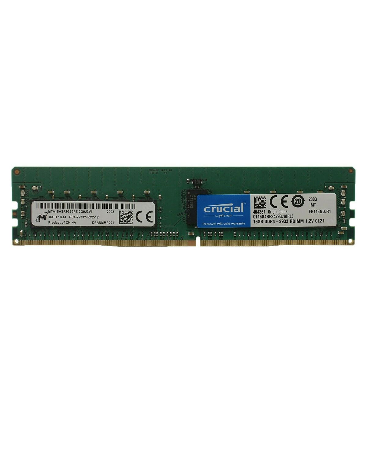 Crucial 16GB-32GB PC4-23400 DDR4-2933MHz ECC CL21 288-Pin DIMM 1.2