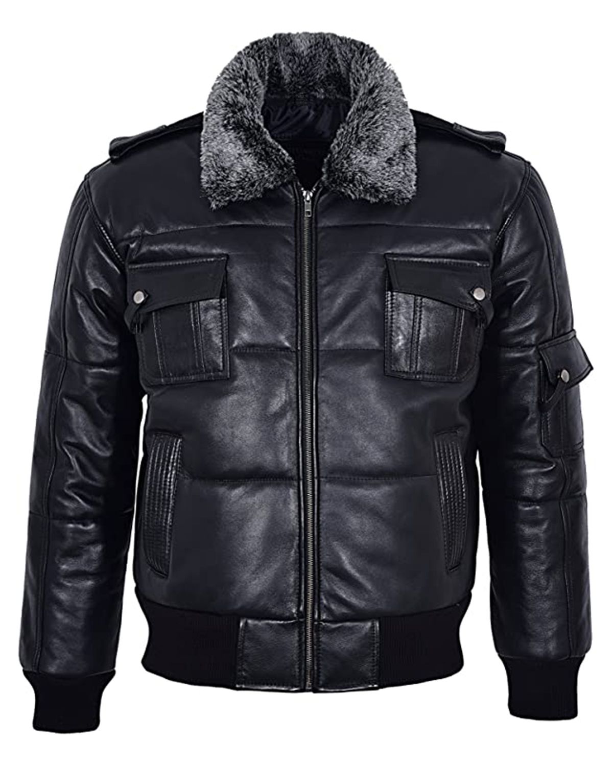 Men's Mink Bomber Jacket [Black] – LeatherKloset
