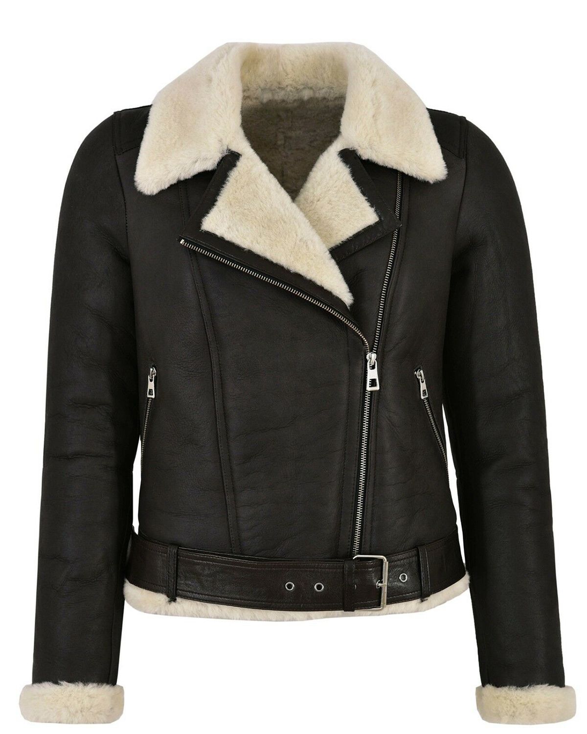 Olyvenn Womens Plus Size Faux Fur Women's Leather Standing Collar Slim  Fitting Zipper Motorcycle Jacket Leather Jacket Yellow 8 