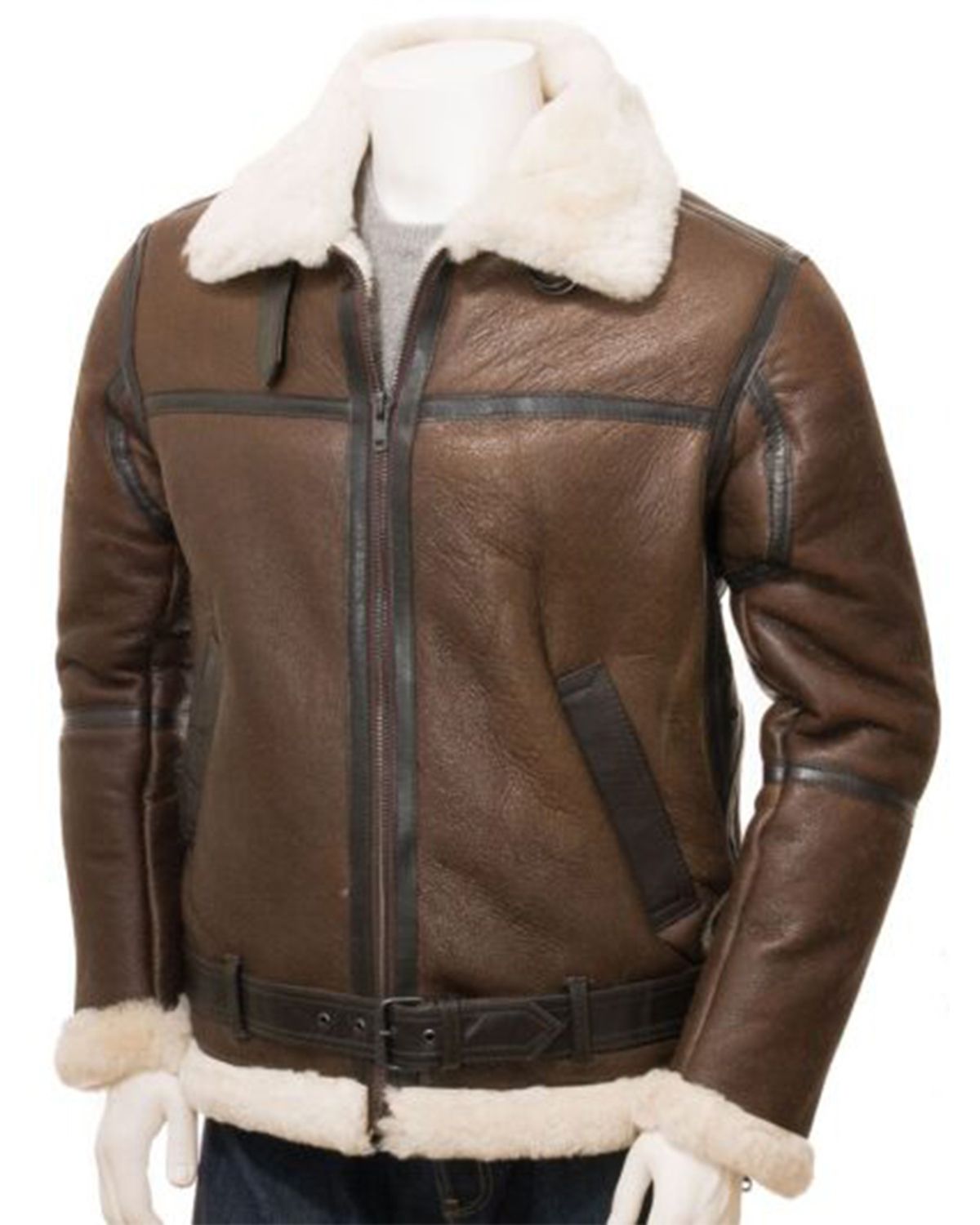 brown shearling leather jacket
