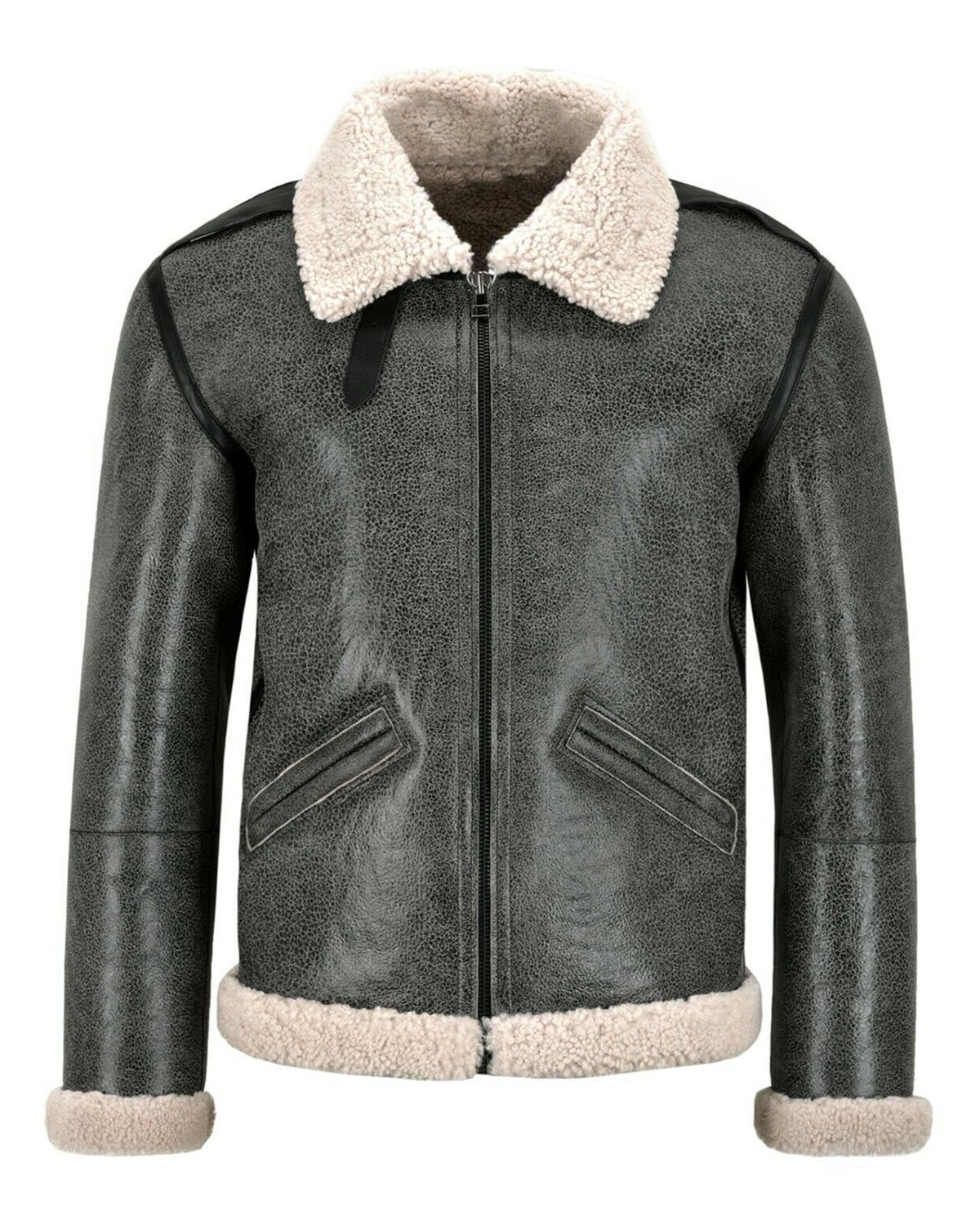 mens grey aviator jacket